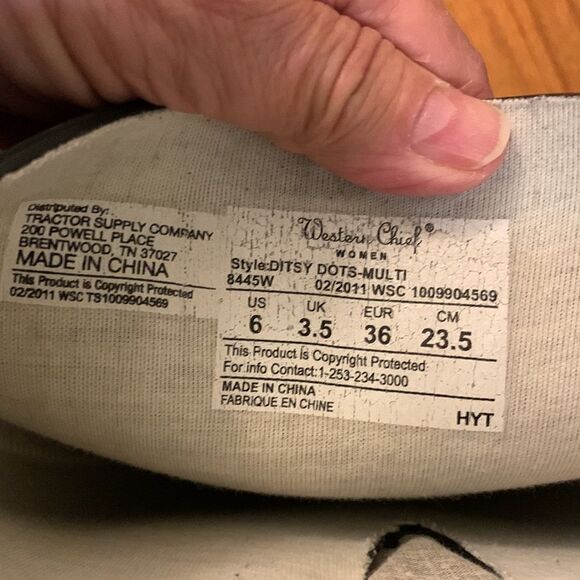 Western chief size 6 polkadot rubber boots with adjustable calf - Picture 10 of 10